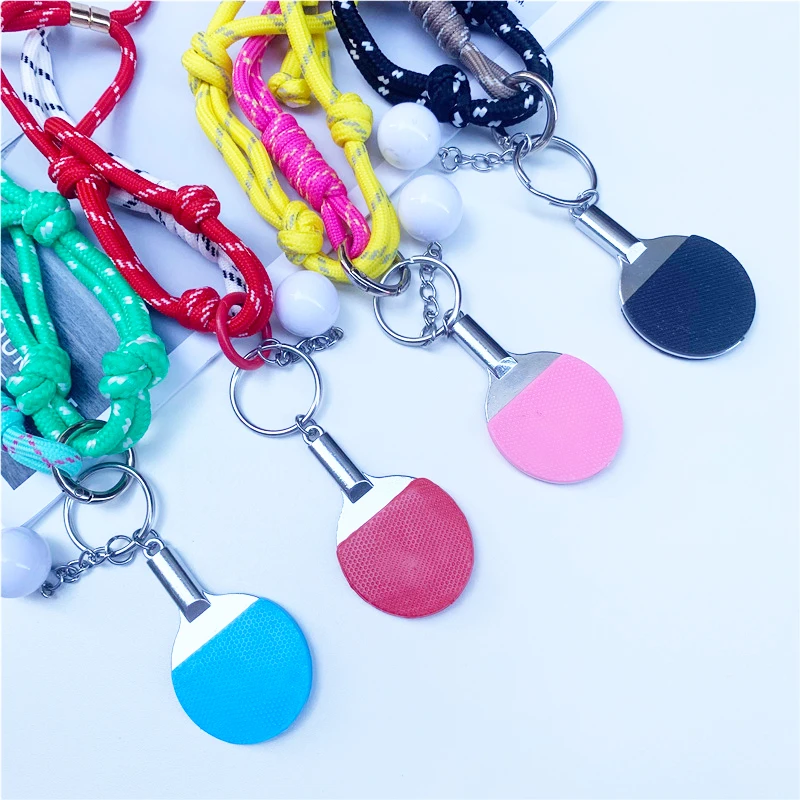Cute Sport Style Bag Pendant table tennis Ball Luxury Ropes Suitable For Phone Bag Pendant Accessory Keychain Couple Pendant