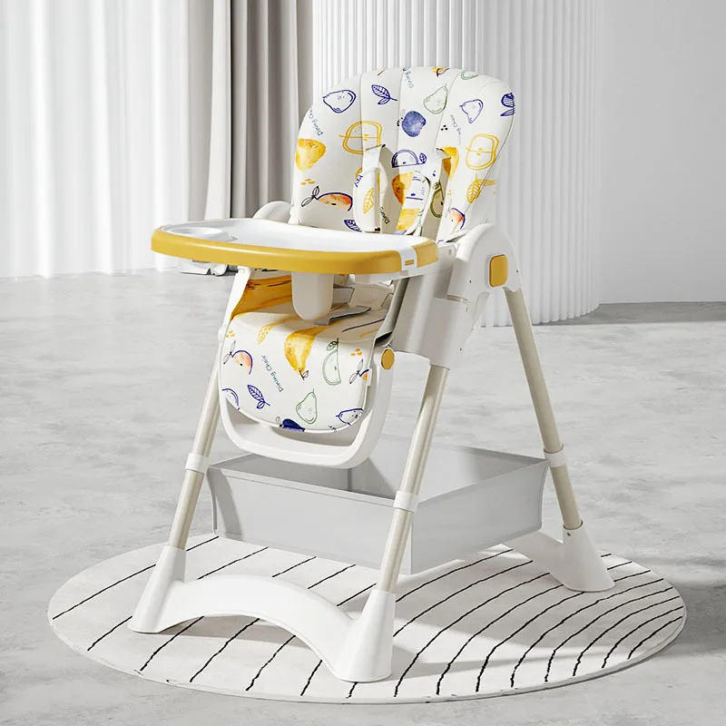 Adjustable Height Baby High Chair Foldable Toddler Dining Chair Reclining Multi‑Position Feeding Chair for Home