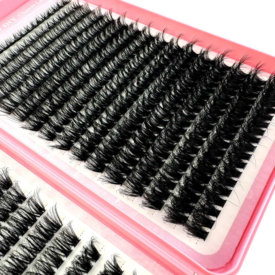 Kit de extensión de pestañas 60D/80D/100D, 640 racimos, 5D esponjosos y gruesos, bandeja mixta de volumen, imitación visón 3