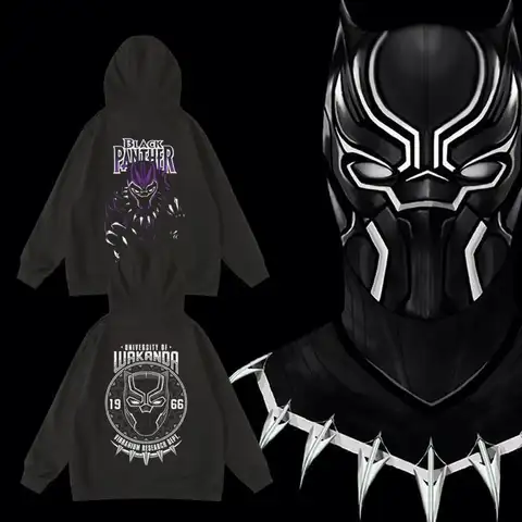 가을과 겨울 후드 풀오버 스웨터 주변의 Wakanda King Black Panther 공동 기념 공물