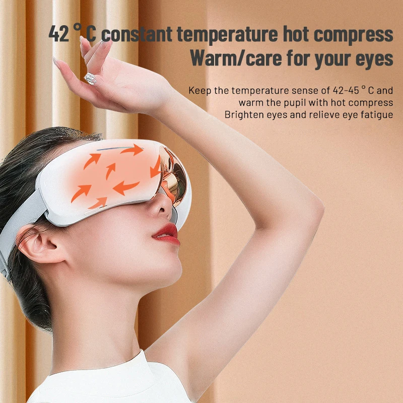 Smart Wireless Bluetooth Music Eye Protector Foldable Eye Protector Air Pressure Vibration Hot Compress Kneading Eye Massager