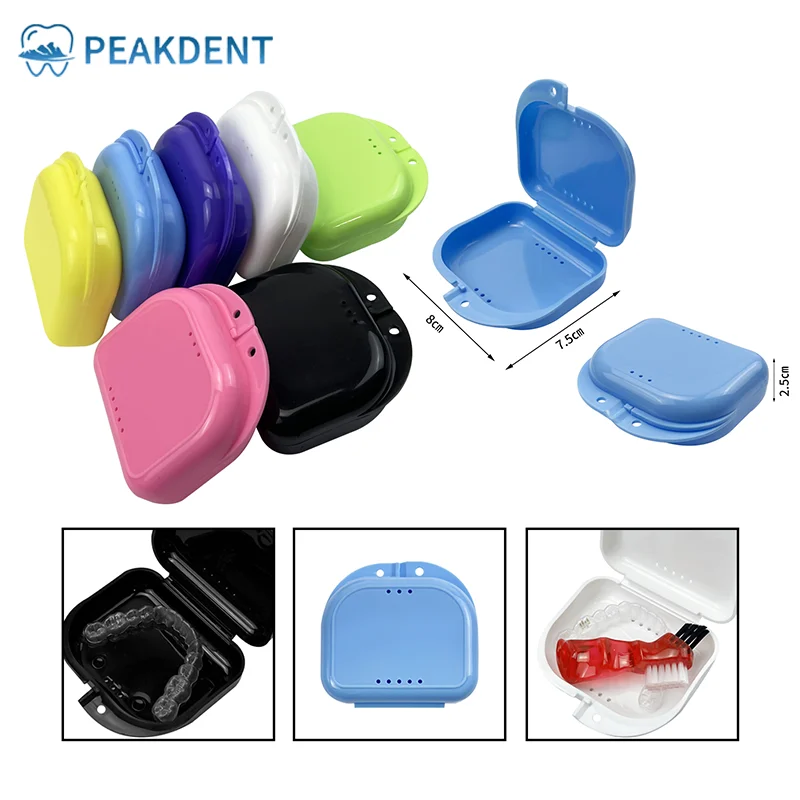 5 pçs caso ortodôntico de dentes falsos cuidados orais chaves caso retentor dental boca guarda recipiente caixa armazenamento dentadura higiene oral