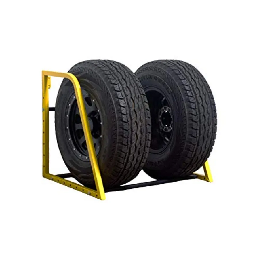Garage/Shop heavy-duty adjustable wall-mount tire storage rack: powder-coated steel, black, telescoping 3248 width, 375 lb ccit view 3