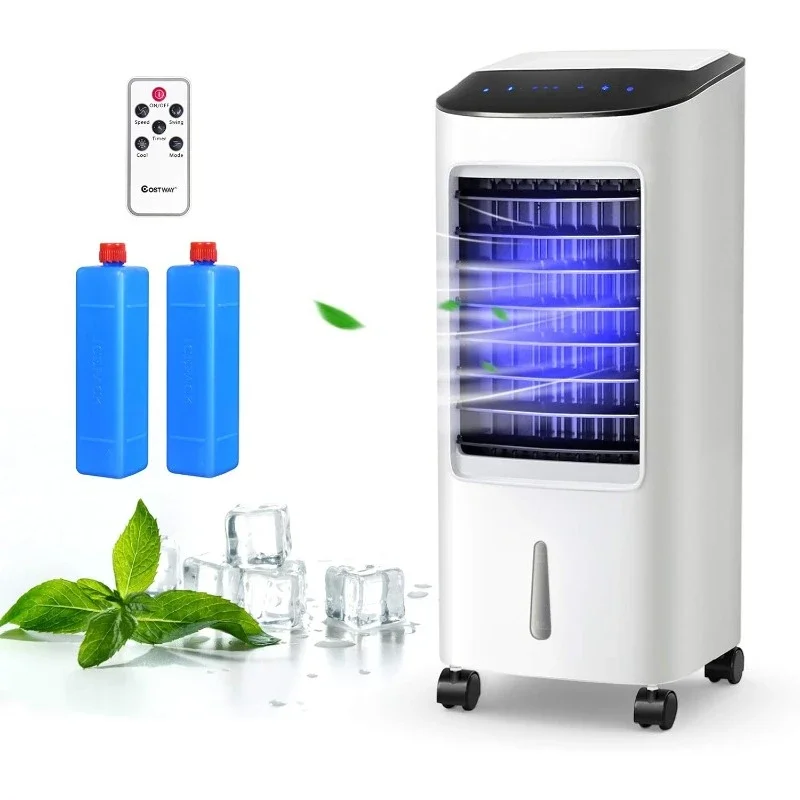 

HOT Portable Cooling Fan with Remote Control, 3-Mode, 3-Speed and 7.5H Timer Function, Include Ice Cryst