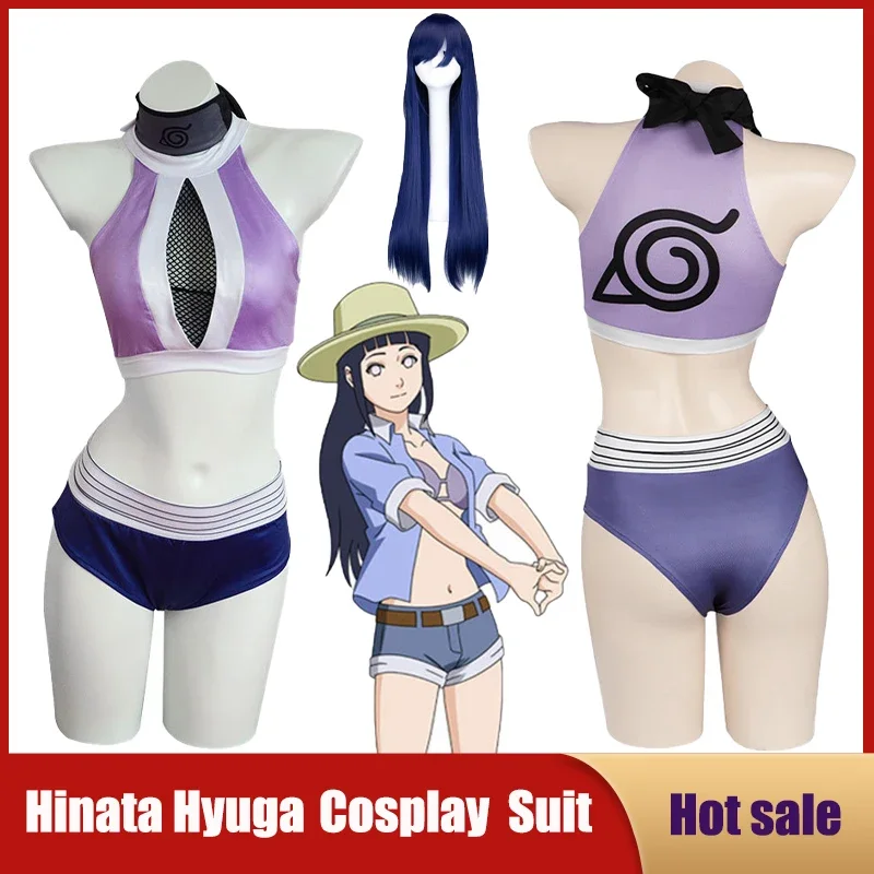 Hyuga Hinata Shippuden anime game cosplay costume sexy swimsuit wig women swimwear outfits Halloween carnival suit