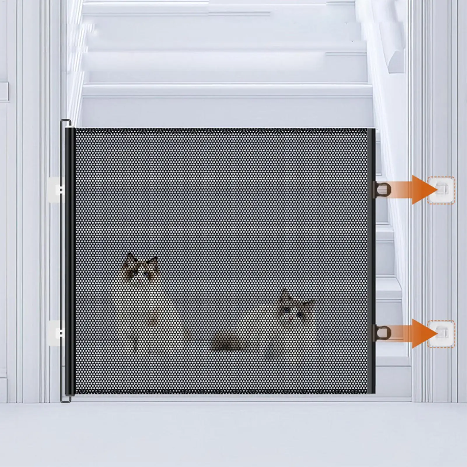 

Baby Gate Retractable Stairways Cat Barrier 30 Inch Tall No Drilling Indoor Baby Safety Gates For Stairway Hallway Porch Yard