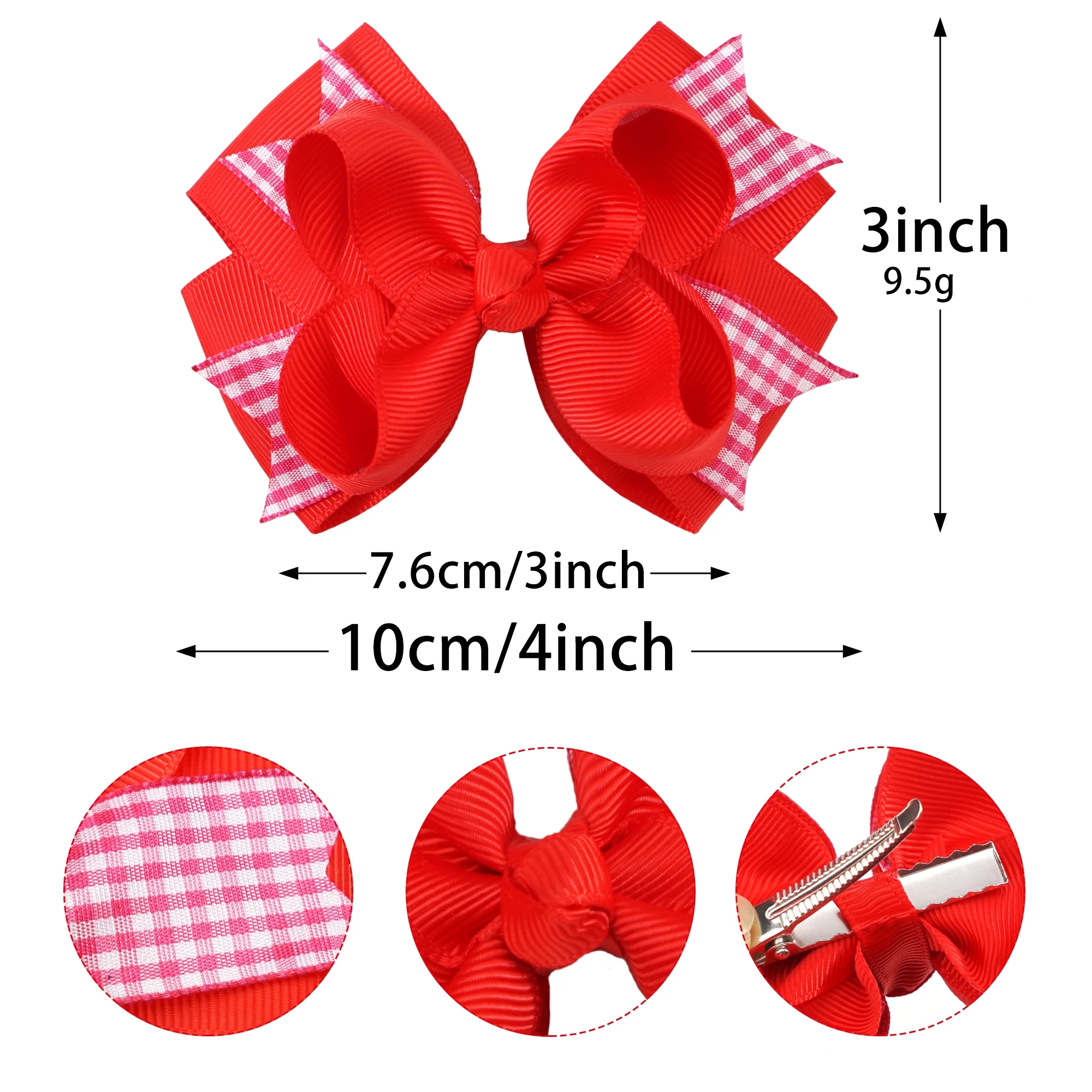 2Pcs 1piars Sweet  Bows Hair Clips For Girls Glitter Bowknot Hairpins Handmade Boutique Barrettes Headwear Hair Accessories