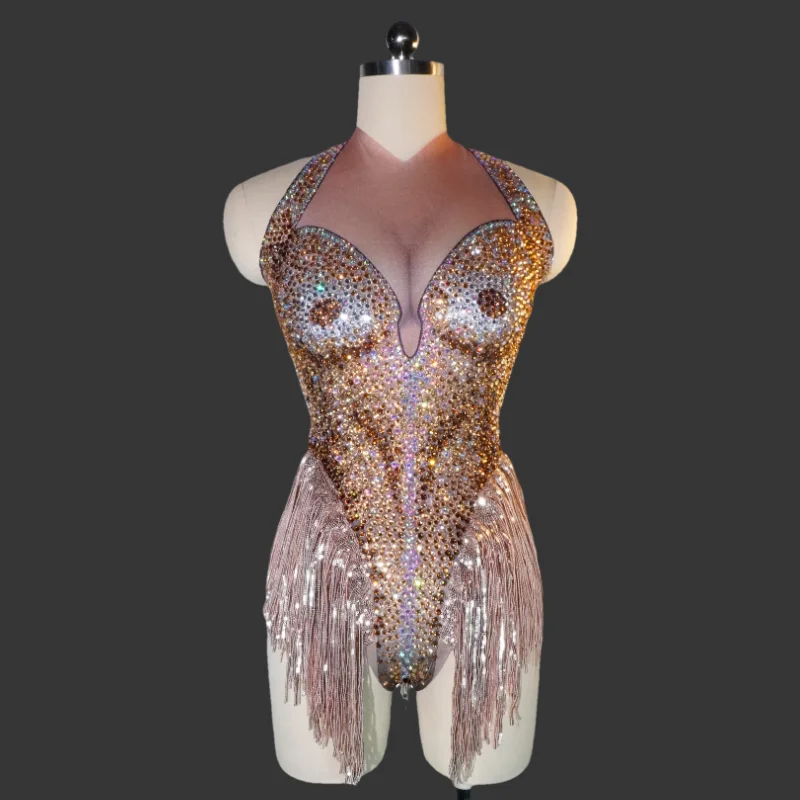 

Sexy Stage Sparkly Rhinestones Bodysuit Green Dance Costume Party Bar Show Performance drag queen Outfit Halloween pole stage
