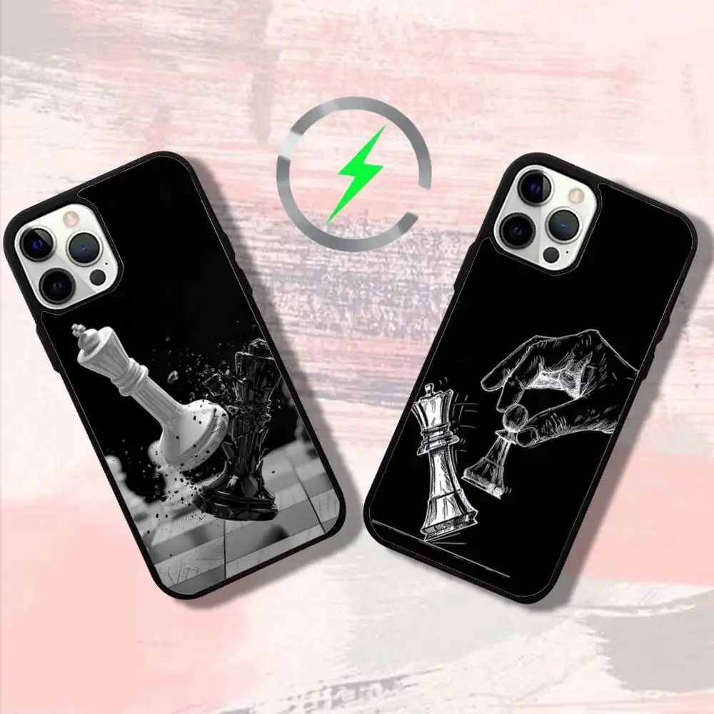 

Art Chess Phone Case For iPhone 17,16,15,14,13,12,11,Pro,Max,Plus,Mini,SE4,E Magnetic Magsafe Wireless Charging