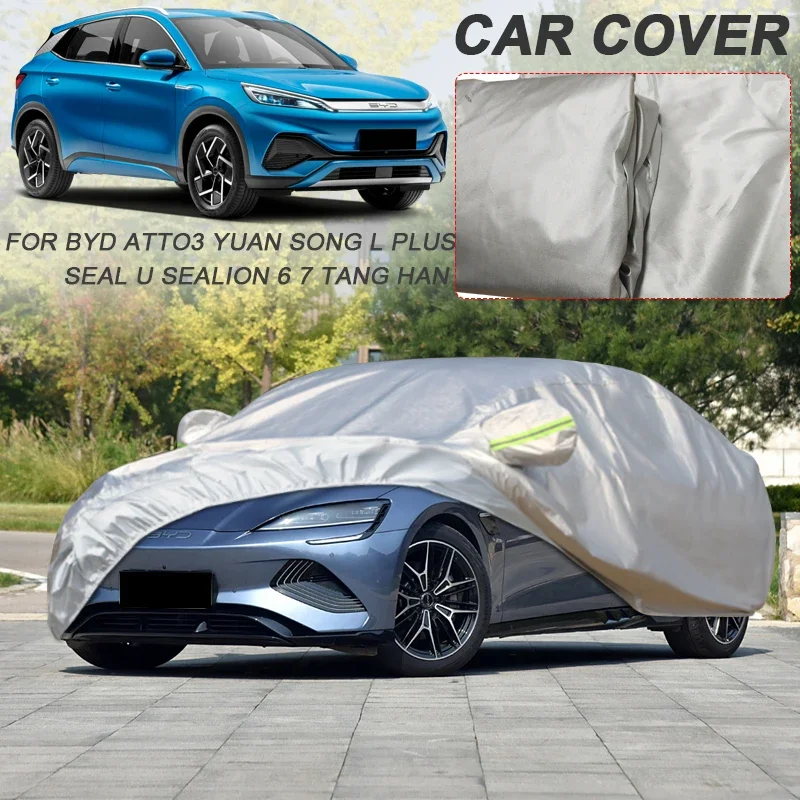 210T Polyester For BYD ATTO3 YUAN SONG L CHAZOR KING DOLPHIN MINI SEAGULL ATTO2 HAN TANG EV M6 SEAL ATTO4 SEALION6 7 Car Cover