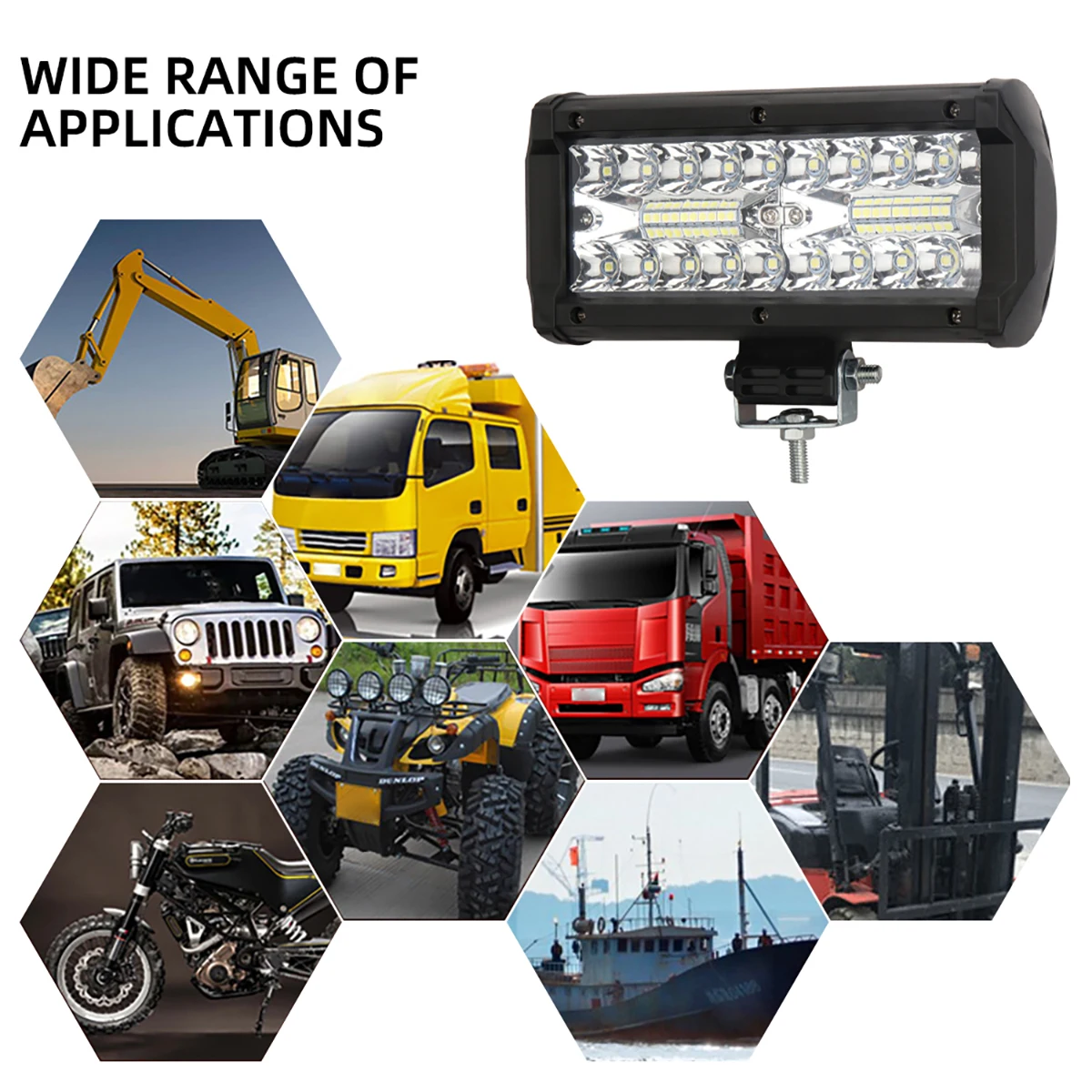 2Pcs Car LED Light Bar 4x4 Work Lamp for Offroad Spot Flood Combo Beam Headlight Boat SUV ATV Motorcycle Fog Lamp Car Light image 6
