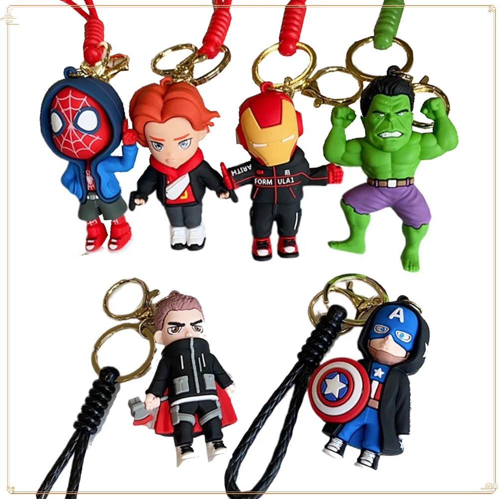 

Marvel Periphery Iron Man SpiderMan Hulk Doctor Strange Q-version Doll Pendant Different Styles Car Backpack Keychain Small Gift