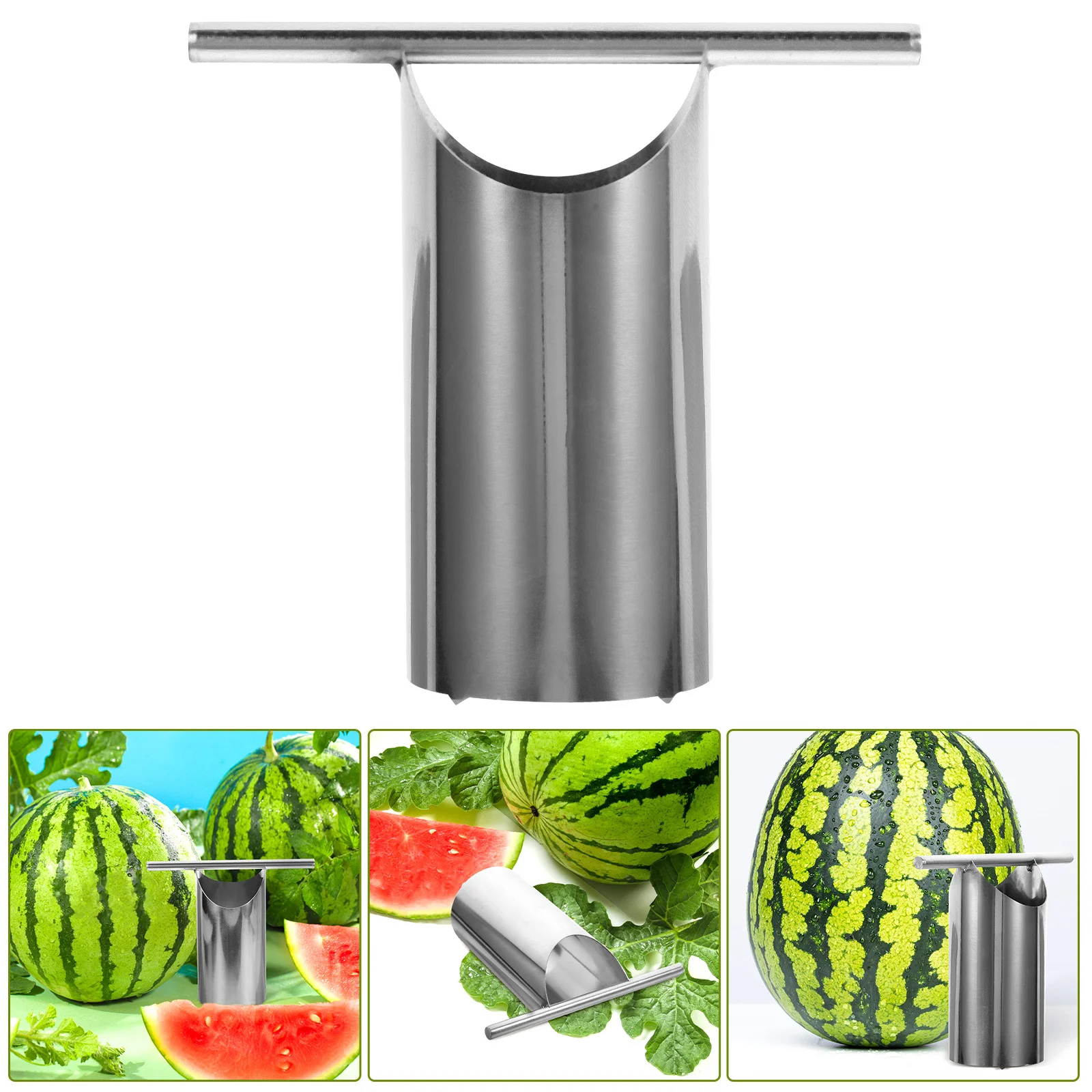 

Stainless Steel Watermelon Puncher Cutter Melon Opener Fruit Cutting Tool Round Puncher Metal Core Remover Column Cutter