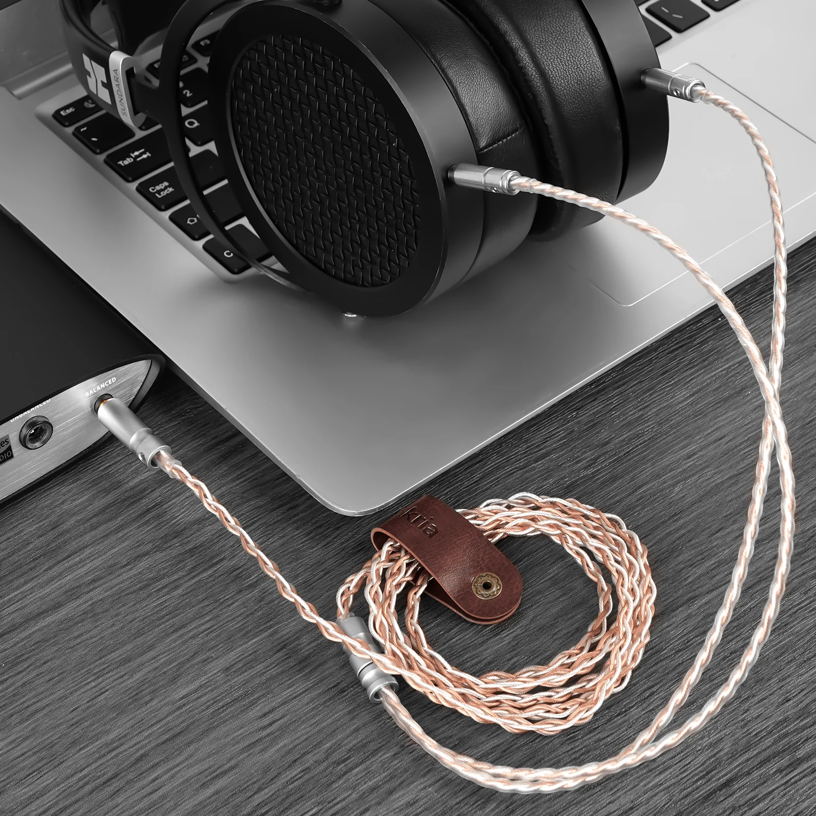 Geekria 4,4mm symmetrisches Kabel für HIFIMAN Sundara Ananda Edition XS HE400se HE4XX 6N OCC versilbertes Audiokabel 1,5m – Detail 2