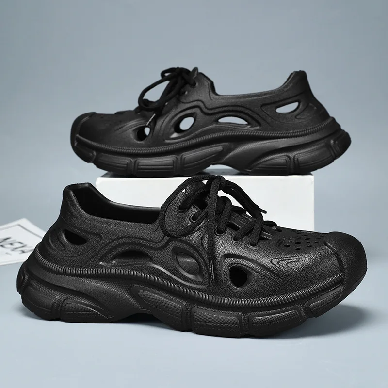 صنادل رجالية للربيع/الصيف بفتحات شبكية - شباشب رائعة قابلة للتنفس من مادة EVA، أحذية شاطئ عصرية وكاجوال ذات غطاء رأس ناعم