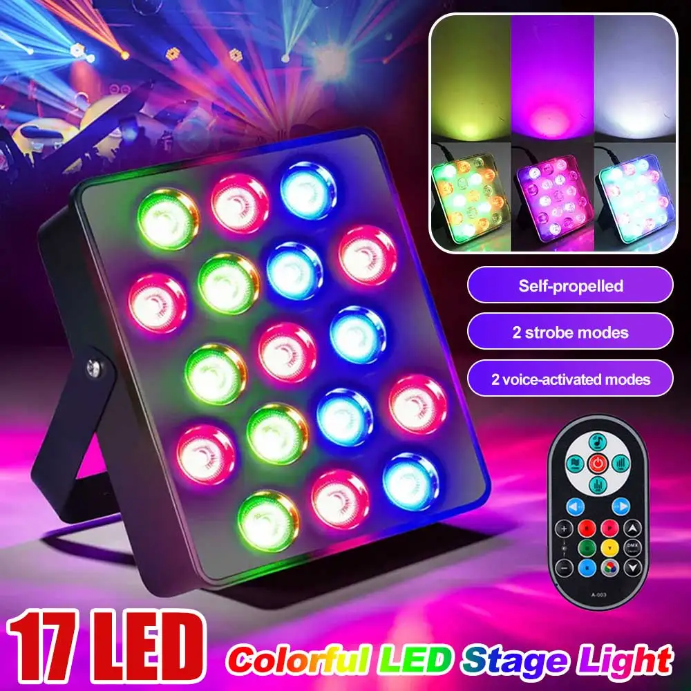 Mini Led Flat Par Light Full Color 10W RGB Sound Activated Dj Light USB Dmx Uplight For Disco Party Led Dance Floor Indoors Lamp