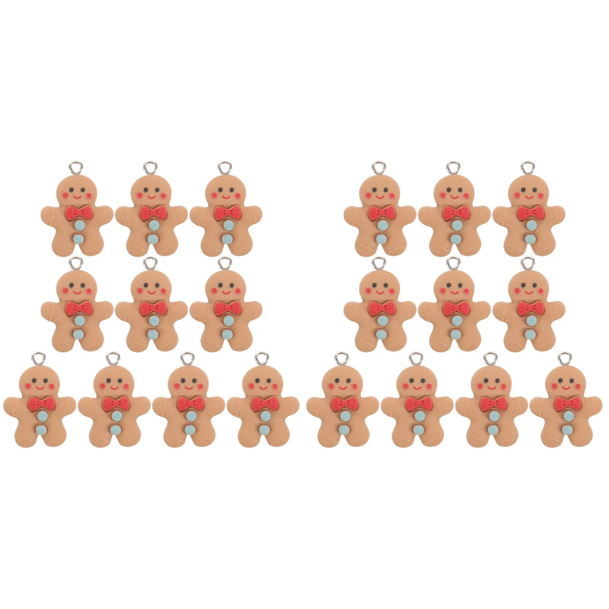 2 Pack Gingerbread Man Earrings Mini Men Christmas Charms for Jewelry Dangle Chic Pendants Findings DIY