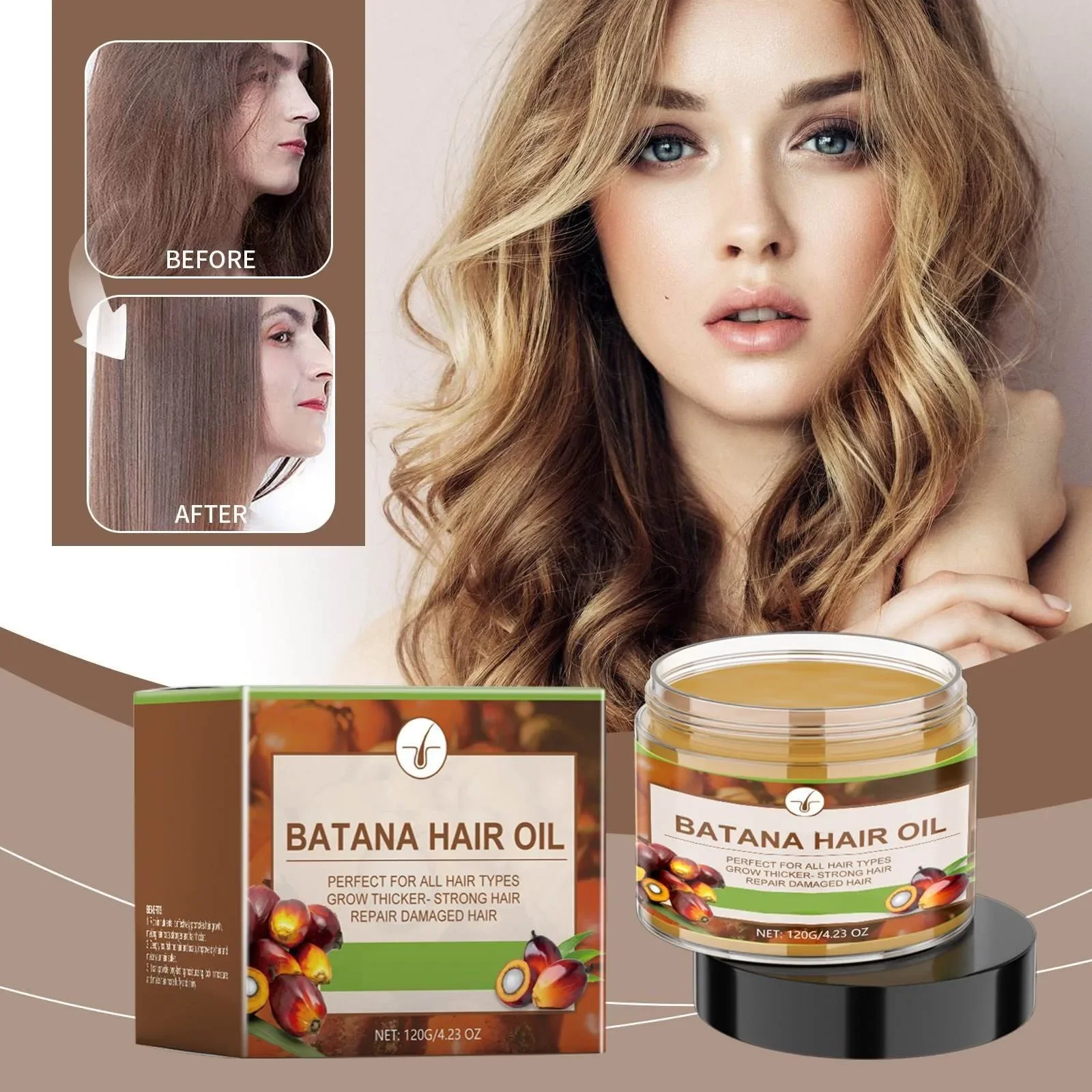 2024 Conditioner Batana Oil for Hair Growth Nourishing Repair Dry and Damaged Hair Maintains Dense Smoothing Hair Care Essence