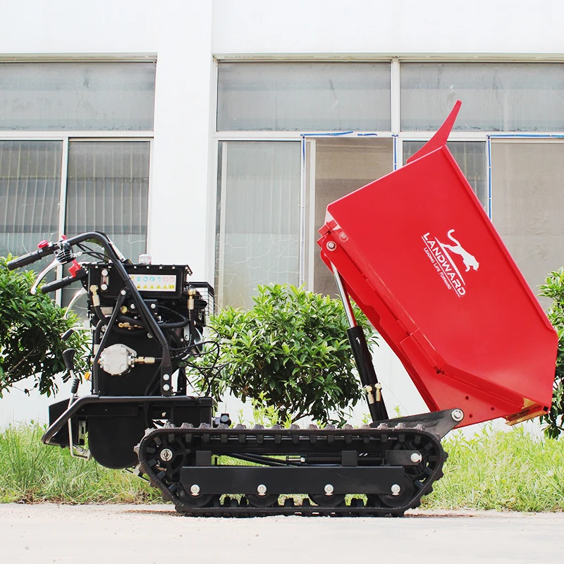 Rubber Track Mini Transporter 0.5 Ton Small Dumper Factory Production High Power Petrol Powered Transporter Engine Customized