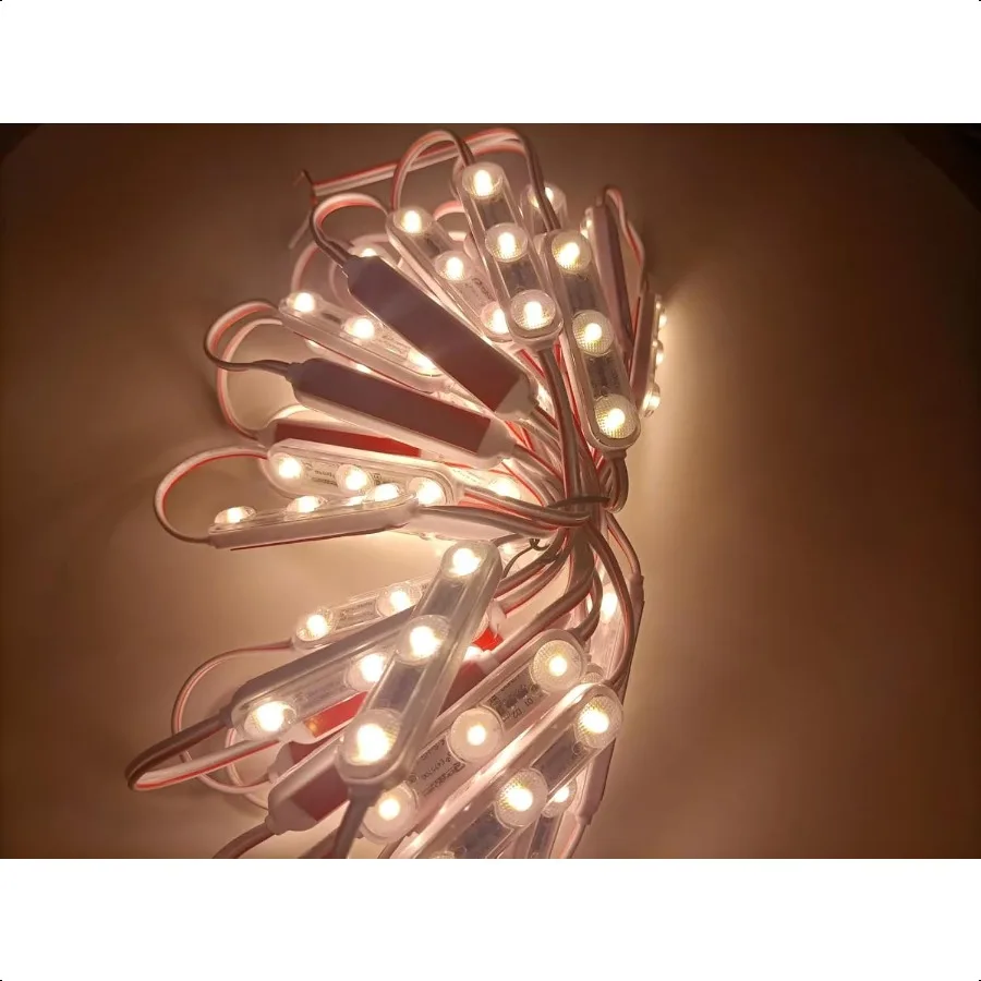 

Q QINGCHEN Warm White 3000K LED Module 1.2W 12V No Polarity Input Waterproof Decorative Light for Lightbox Letter Advertising S