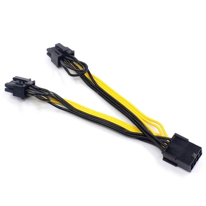 Eps cpu 8pin bis 2-port pcie 8pin dual pci-e 6 2pin y splitter miner gpu grafikkarte netzteil kabel 18awg 20cm