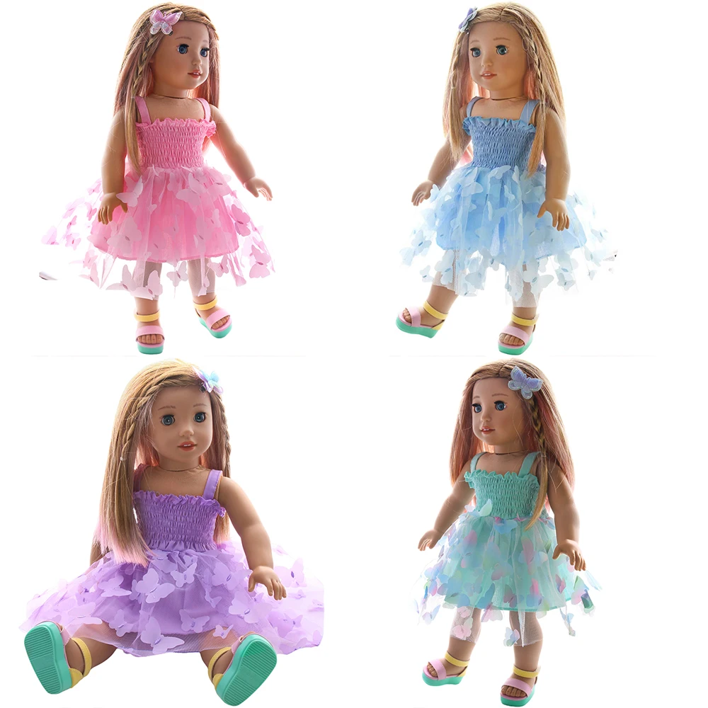 18 inch Doll Forest Butterfly Skirt Doll Princess Strap Skirt Doll Fashion Shooting Clothing Props Doll Accessories