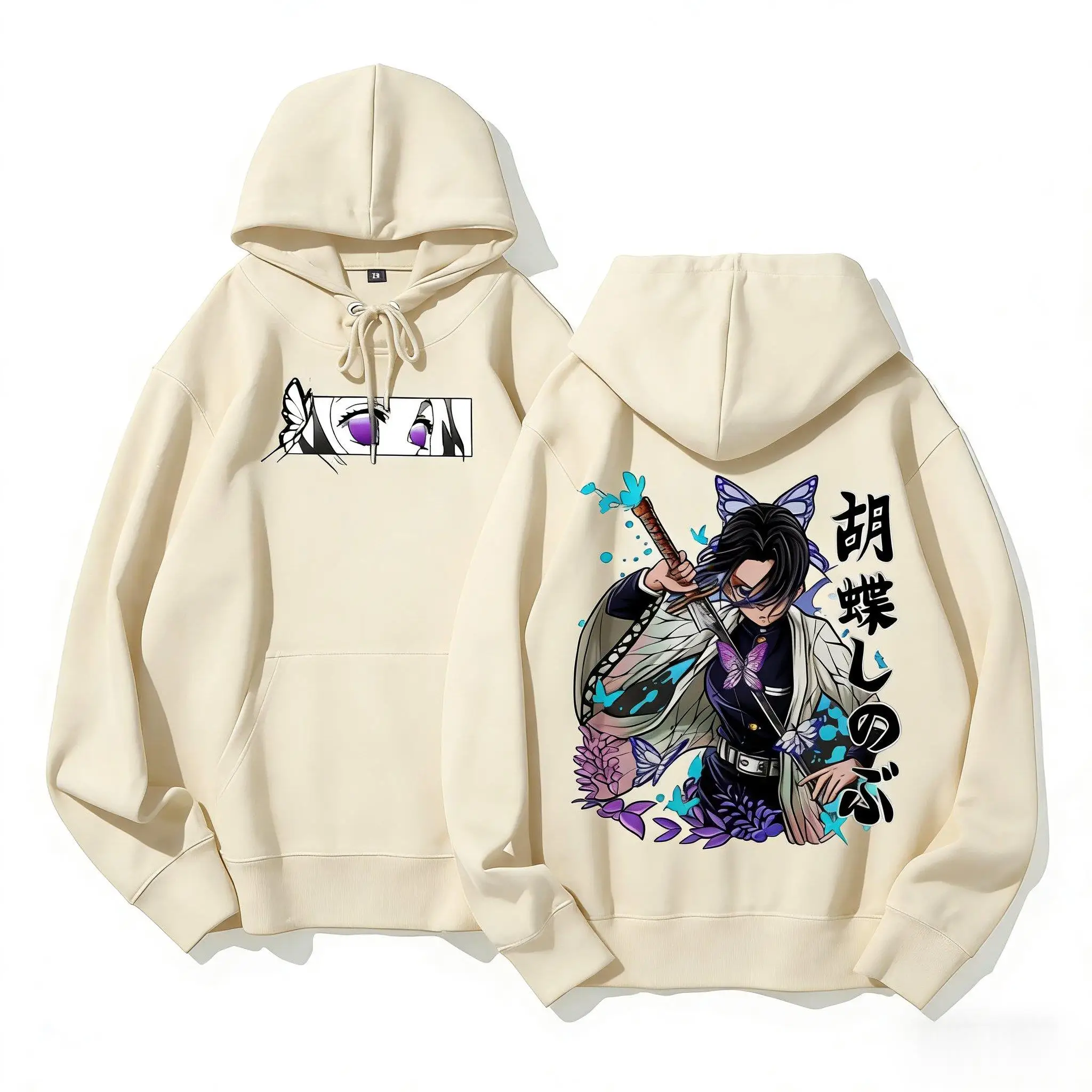 Unisex Demon Slayer Shinobu Hoodie Cosplay Pullover Männer Frauen 2026 Winter Übergroße Casual Tops Streetwear Grafik Druck Hoodies