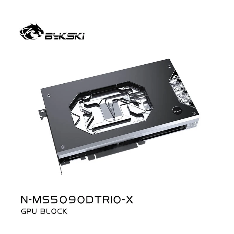 Bykski N-MS5090DTRIO-X GPU Blok voor MSI RTX5090 D 32G GAMING TRIO OC Grafische Kaart PC Waterkoeling Koperen Radiator ARGB Licht