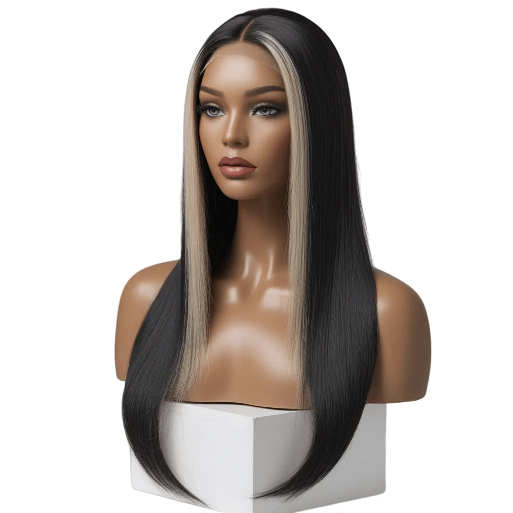 

Highlight Human Hair Wig 13x4/13x6 HD Transparent Lace Front Black Blonde Straight Pre Plucked Wigs for Women Hot Sale 2026