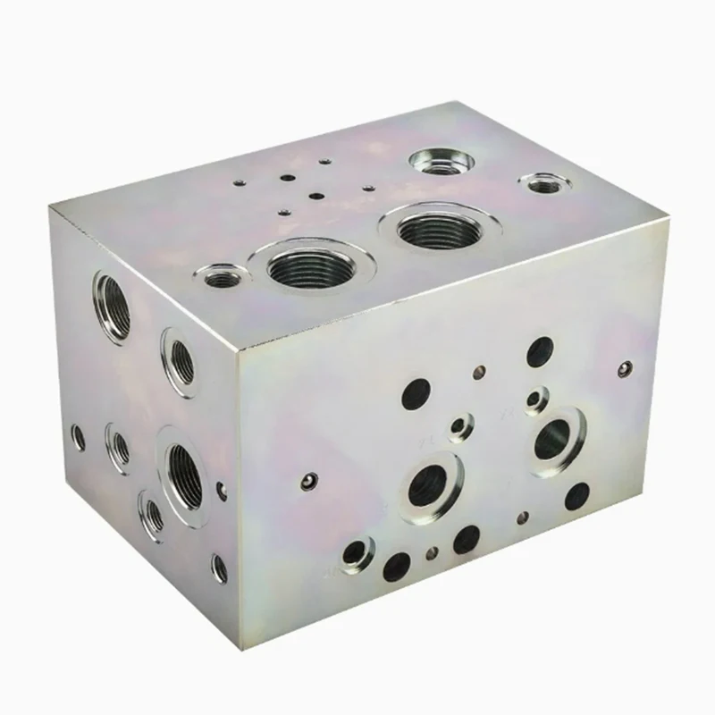 Изготовленный на заказ блок гидравлического клапана высокого давления из оцинкованной стали с ЧПУ