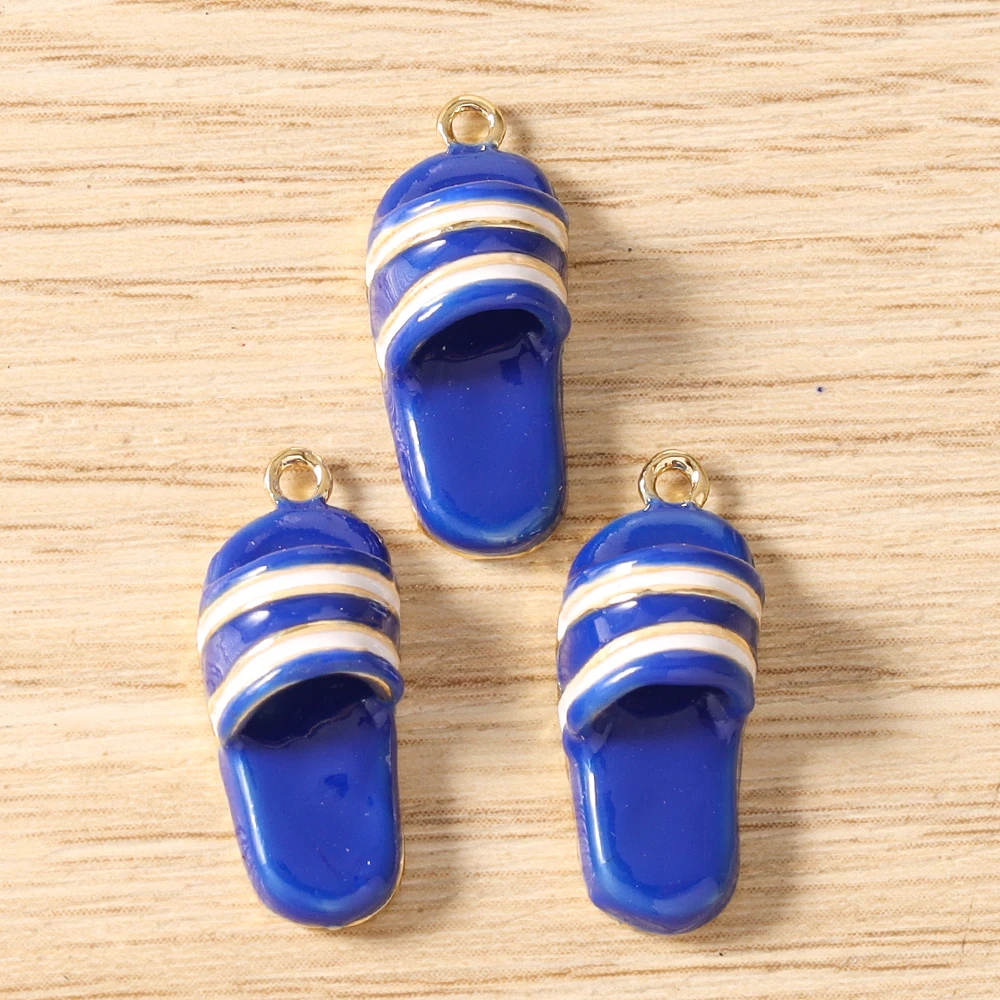 Tusember 5 Stück Niedliche Emaille Kawaii 3D Pantoffel- und Hutanhänger für Ohrringe, Halsketten, Armbänder, DIY-Schmuckherstellungszubehör – Detail 12