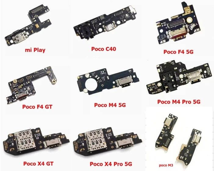 10Pcs USB Charging Dock Port Socket Jack Connector Charge Board Flex Cable For Xiaomi Mi POCO M4 Pro 4G X4 GT F4 5G