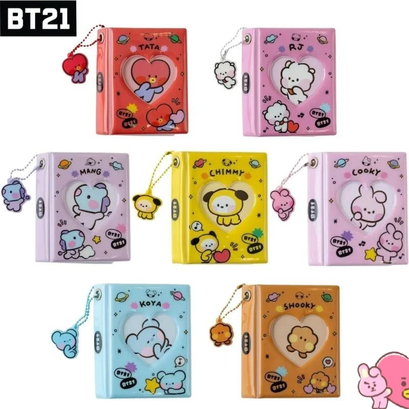 

Милый мини-фотоальбом-брелок BT21 в стиле аниме, креативный кавайный дизайн BTS, для хранения карточек айдолов, подарок для мальчиков и девочек.