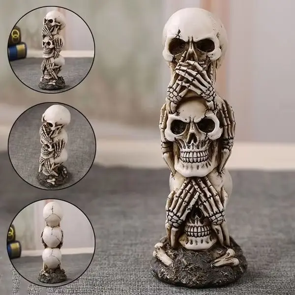 

Resin Skull Realistic Human Skull Statue Skeleton Head Halloween skull Horrible Craft Ornaments