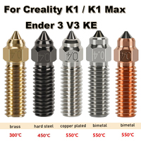 Nozzle For Creality K1 K1 Max Ender 3 V3 KE CR-M4 Copper Plated Hardened Steel Brass Bimetal Nozzles For K1 Sovol SV06 plus/SV07