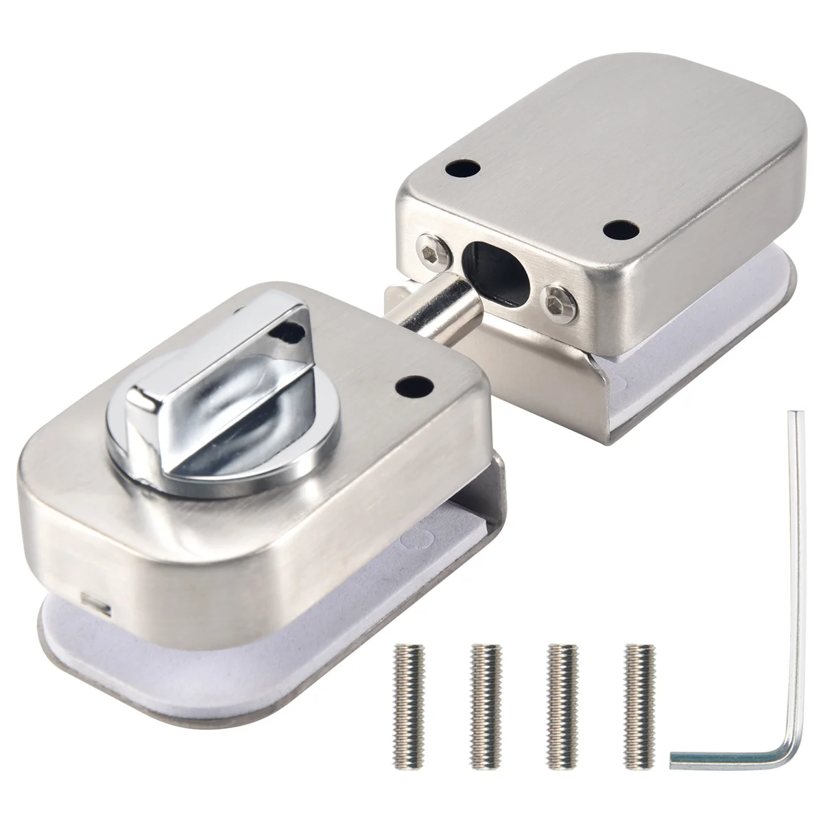 Stainless Steel,Glass Door Latches Lock/Bolt,138A ,Without Drilling,For Double Glass Door, Frameless Glass Door