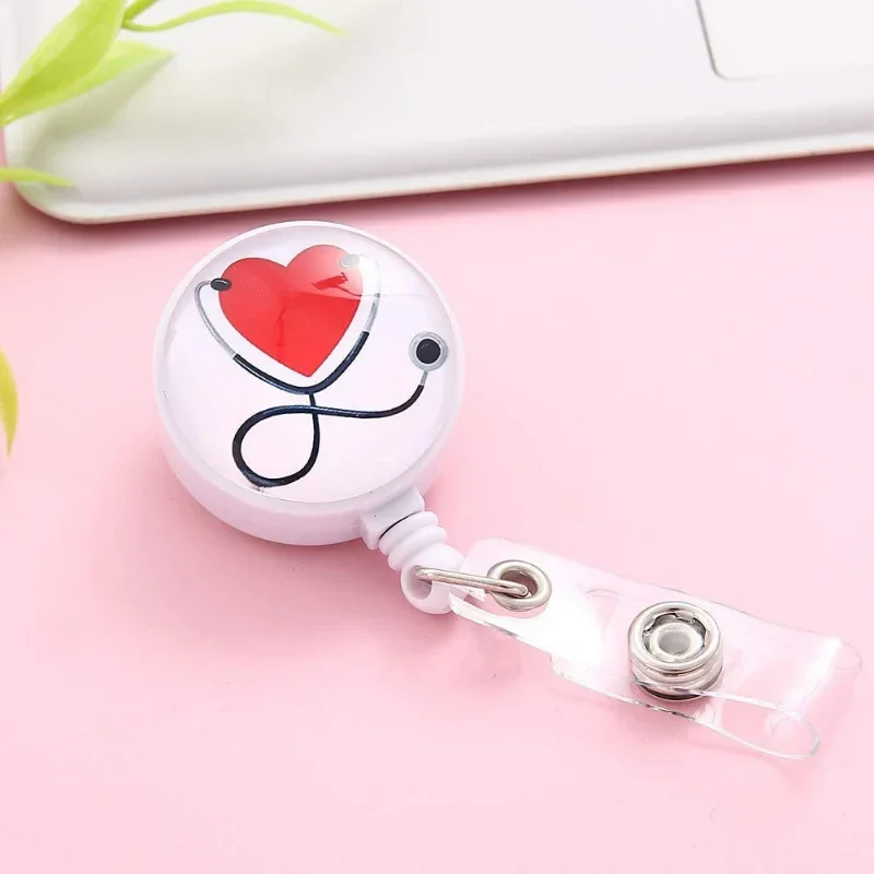 Retractable ID Name Badge Reel For Doctors Nurses Work Card Holder Accessories Workers Pass Staff Employee\'s Card Clip