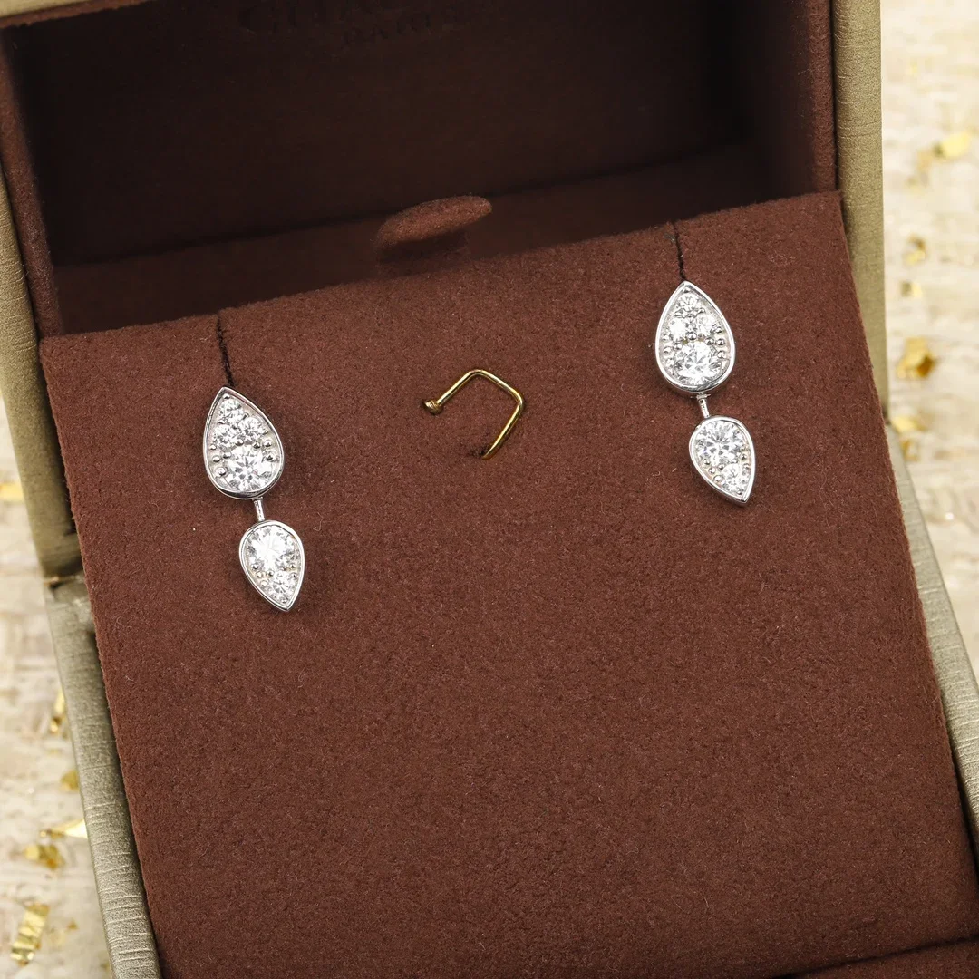 

Fine Designer Brand 925 Silver Crystal Diamond Water Drop Earrings Woman Top Quality Luxury Jewelry Trend