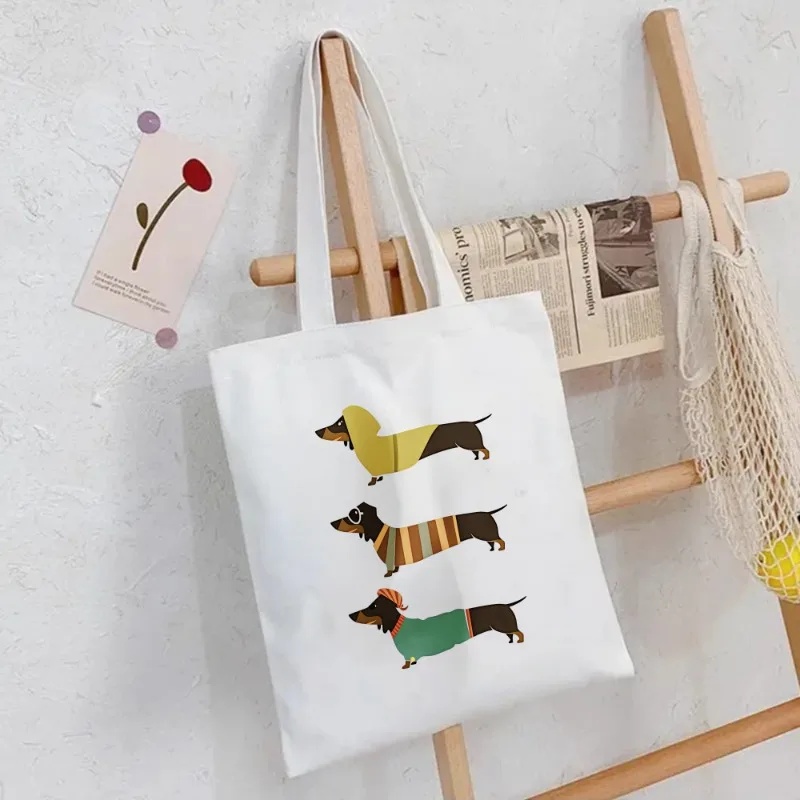 الألماني لطيف الطباعة فتاة هدية حقيبة قماش قنب حمل حقيبة حقيبة كتف حقيبة الجامعة ديكور المنزل حقيبة طالب عصرية جدا