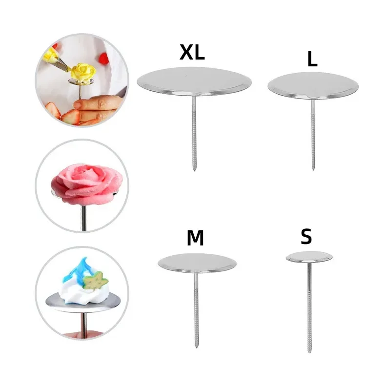 Stainless Steel Cake Piping Nail Tips Cream Stand Chocolate Fondant Decoration Flowers Transfer Tray Kitchen Baking Pastry Tools