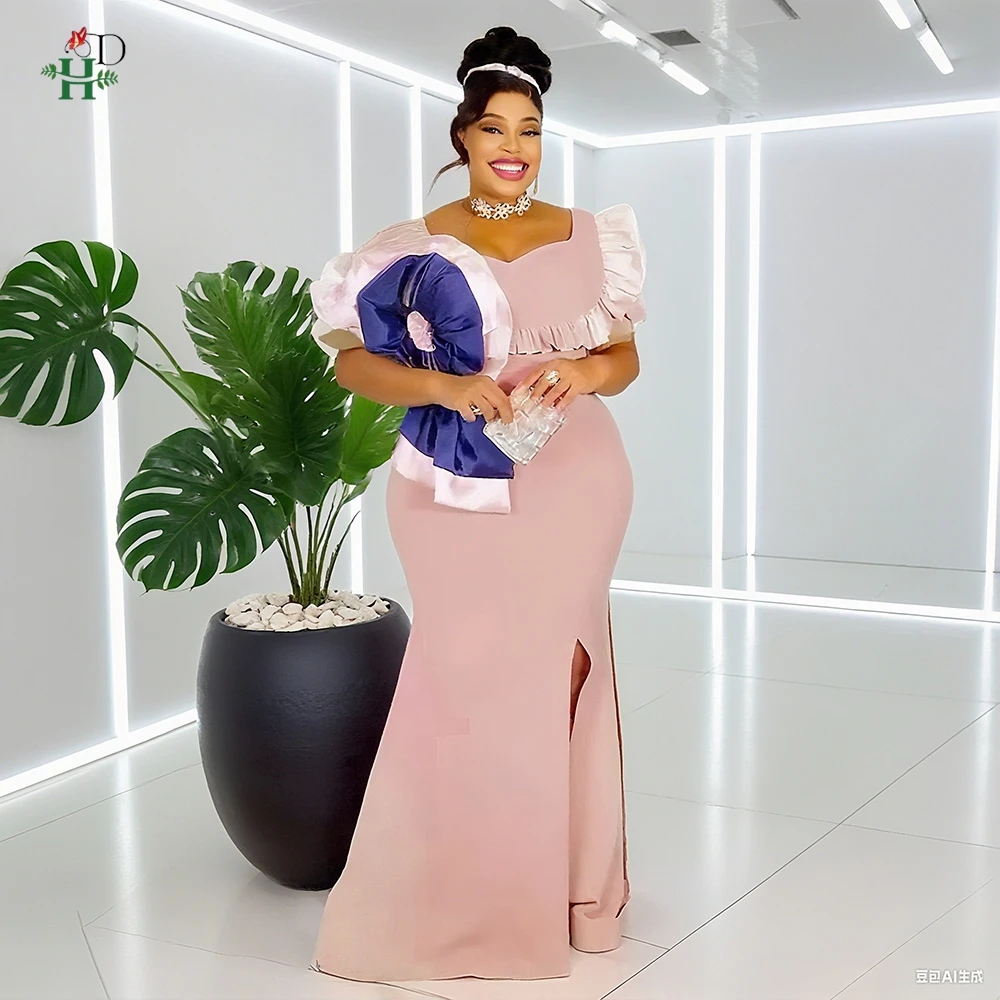 アフリカの女性用プラスサイズドレス、ファッショナブルなロングガウン、誕生日ローブ、パーティー、ウェディングドレス、デイリー、サマー、ブーブー、2025年新作