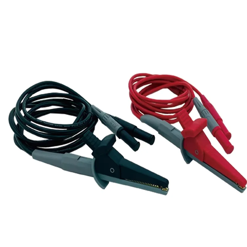 Kabel Uji Silikon dengan Kabel Uji Steker Pisang 4Mm untuk Penguji LCR Resistansi Internal Baterai Termasuk Klip Buaya