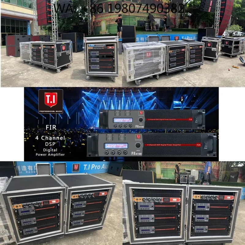 4 In 4 Out DSP Digital Amplifier, Professional Audio Mixer Amplifier for Stage and Laptop Audio Control