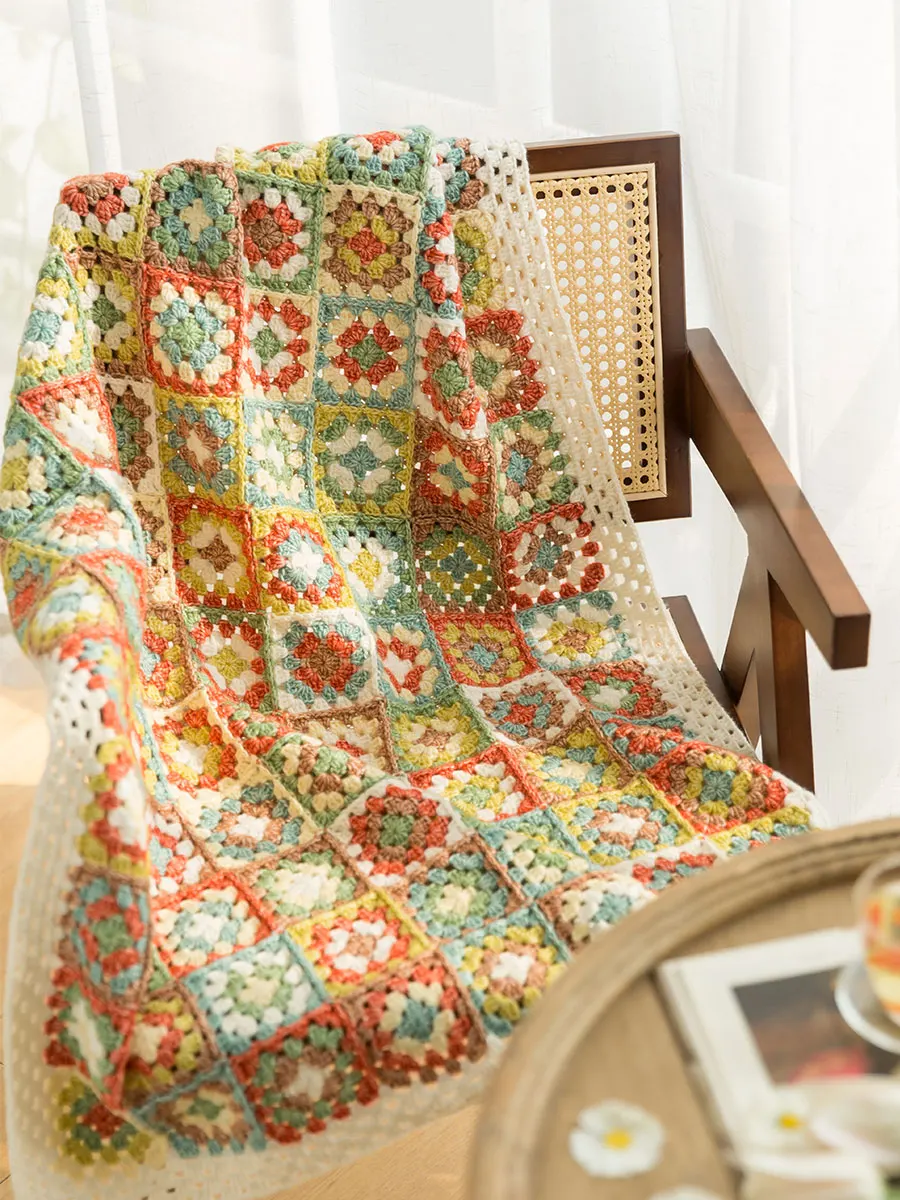 field-floral-pattern-yarn-hook-needle-diy-handmade-blanket-material-kit-time-passaging-crt-for-summer-season