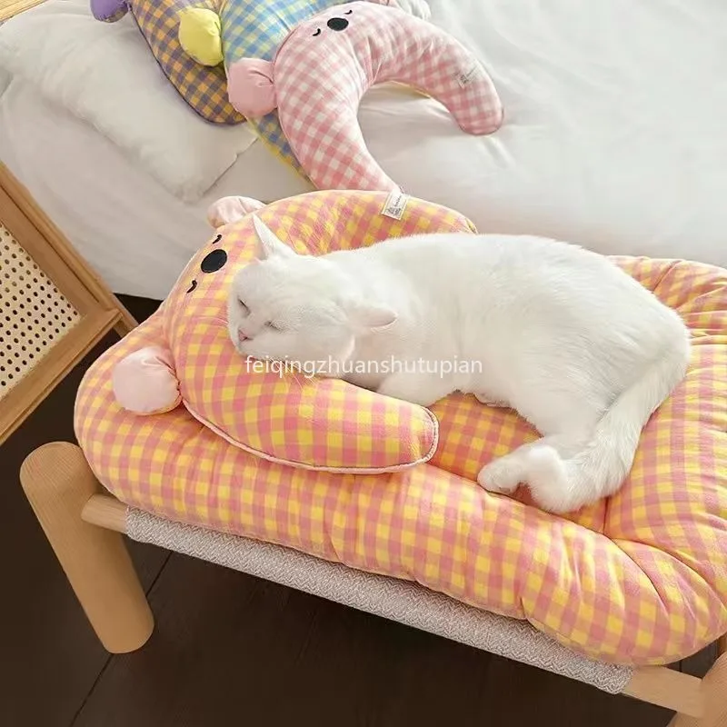 1Pc Warm Padded Cat Kennel Winter Sleeping Cats Universal Pet Mattress Korean Style Cushion Bed In Four Seasons Pet Supplies