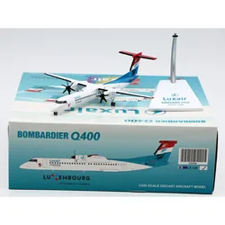 XX20168 Alloy Collectible Plane Gift JC Wings 1:200 Luxair Bombardier Dash8-Q400 Diecast Aircraft Model LX-LQI With Stand