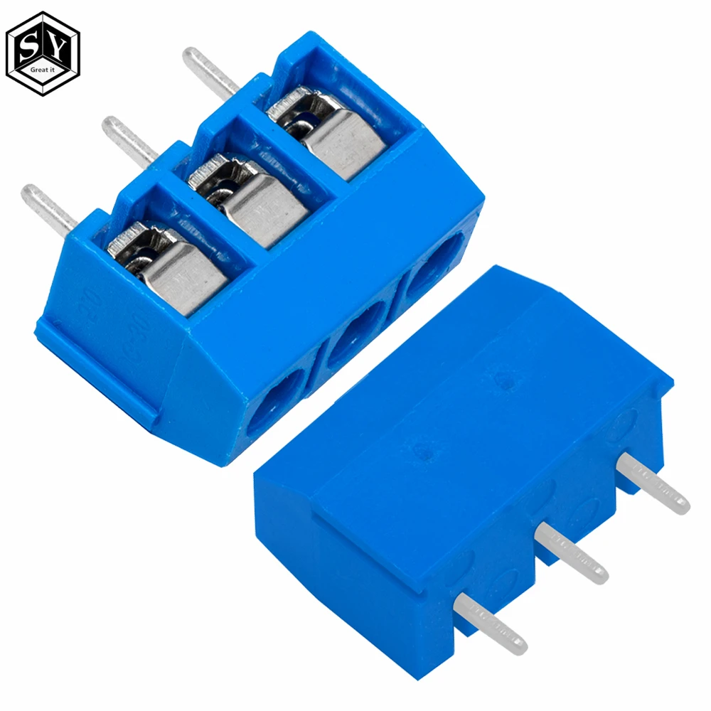 5Pcs KF301 2P3P 5mm Screw Wire Terminal Block KF301-2P KF301-3P Pitch 5.0mm Straight Pin Spliceable Plug-in PCB Cable Connector