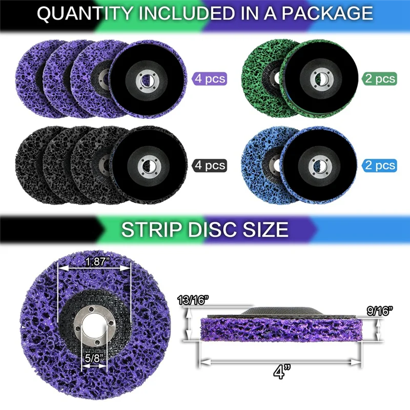 

12 Pack 4 Kinds Paint Strip Discs 4X5/8Inch Angle Grinder Stripper Wheels For Removing Paint Rust And Oxides Of Metal-AA26