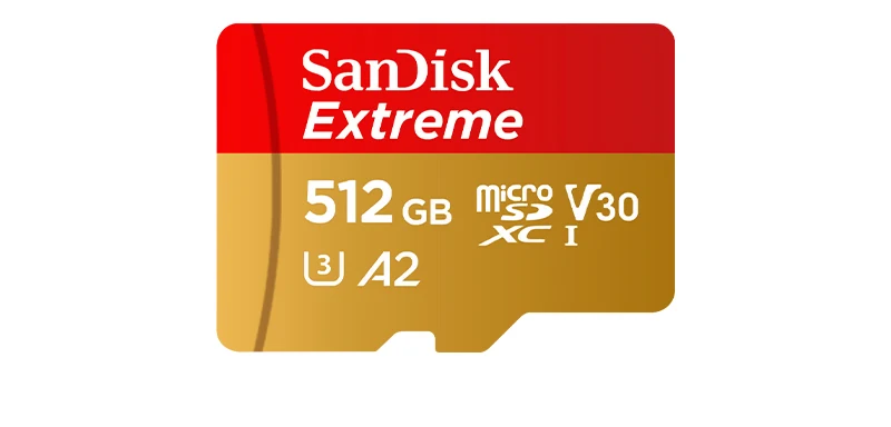 SanDisk Extreme V30 A2 4K MicroSD TF Flash-Karte für DJI-Drohnen, Actioncams und Handkameras, 64 GB, 128 GB, 256 GB, 512 GB, MicroSDXC-Speicherkarte. – Detail 9