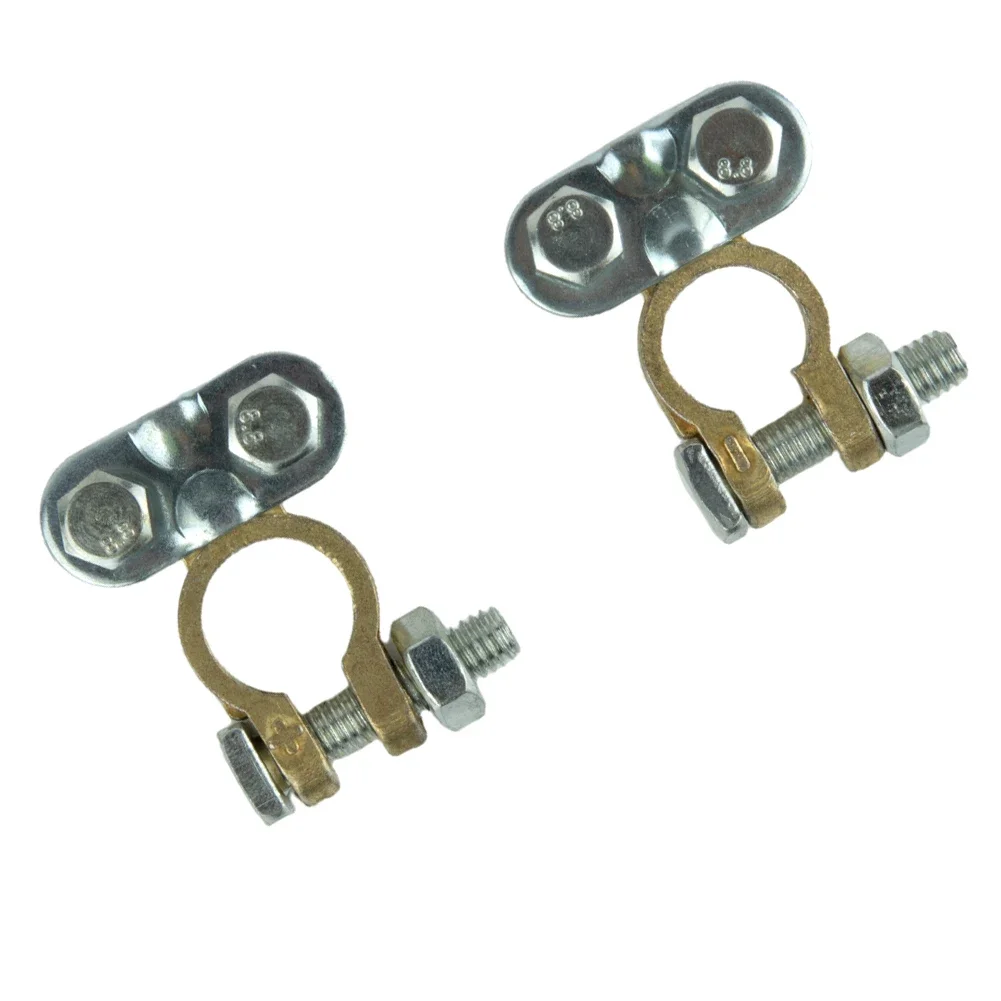 2X Connettori Terminali batteria Morsetti per roulotte Sostituzione 12V/21mm Larghezza testa Ottone/Alluminio Batteria per auto Terminali batteria